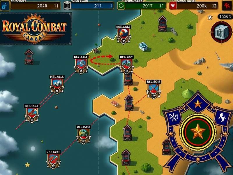 Royal Combat strategy illustration showing zone rotation paths