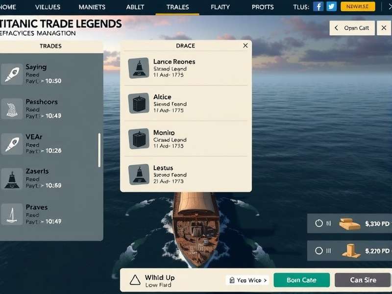Fleet Management in Titanic Trade Legends Titanic Trade Legends fleet management interface