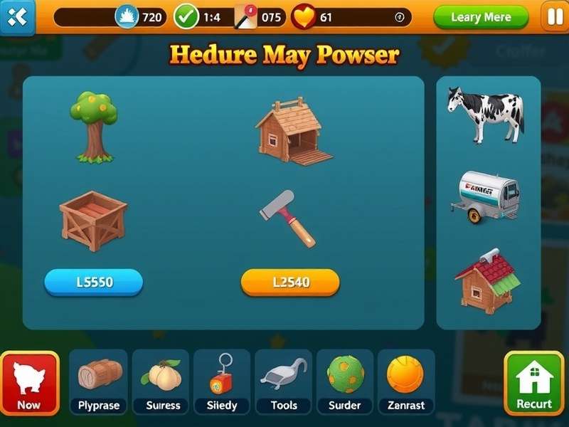 Farm Ville Power Harvest equipment and tools interface