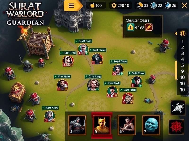 Surat Warlord Guardian gameplay screenshot showing strategic map view