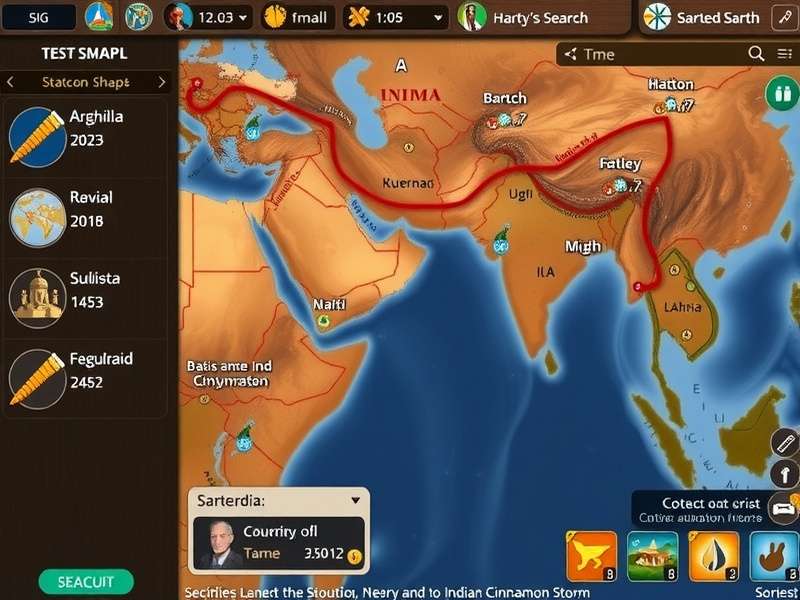 Indian Cinnamon Storm strategy map showing trade routes