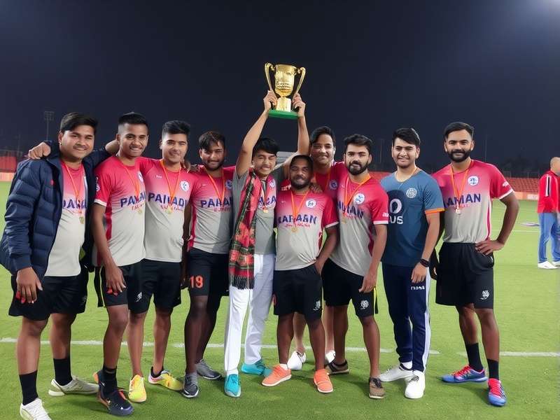 Hussain Sagar Warriors Championship Celebration Hussain Sagar Warriors team celebrating victory