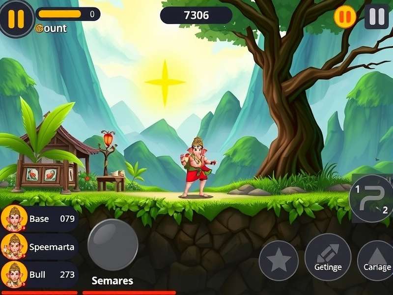 Heavenly Realm Environment in Ganesha S Sacred Run Ganesha S Sacred Run environment showcasing heavenly realm