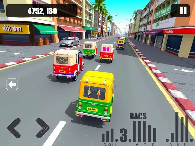 Advanced Racing Strategies in Rickshaw Race Extreme Advanced racing strategy in Rickshaw Race Extreme showing optimal racing line through corners