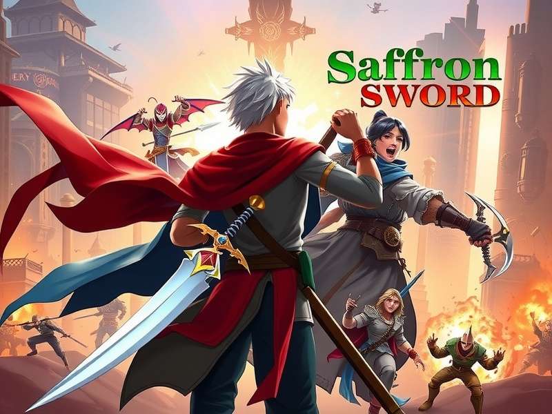 Saffron Sword - Official Game Art Saffron Sword game cover art showing protagonist with legendary sword