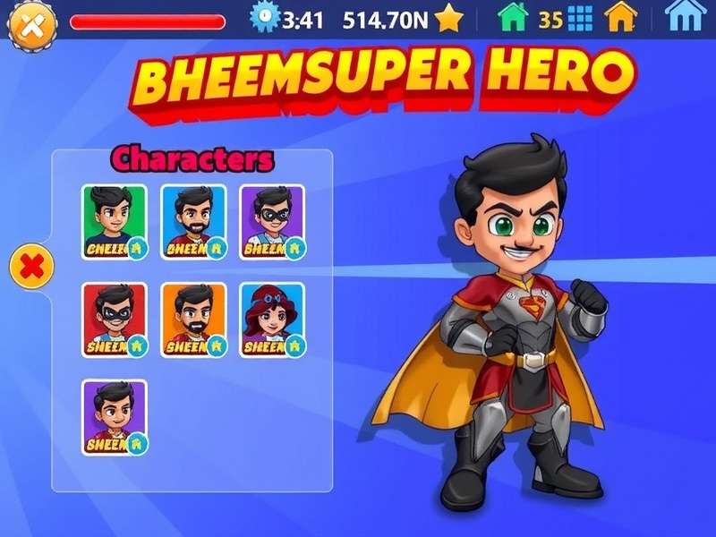 Bheem Super Hero Character Selection Screen