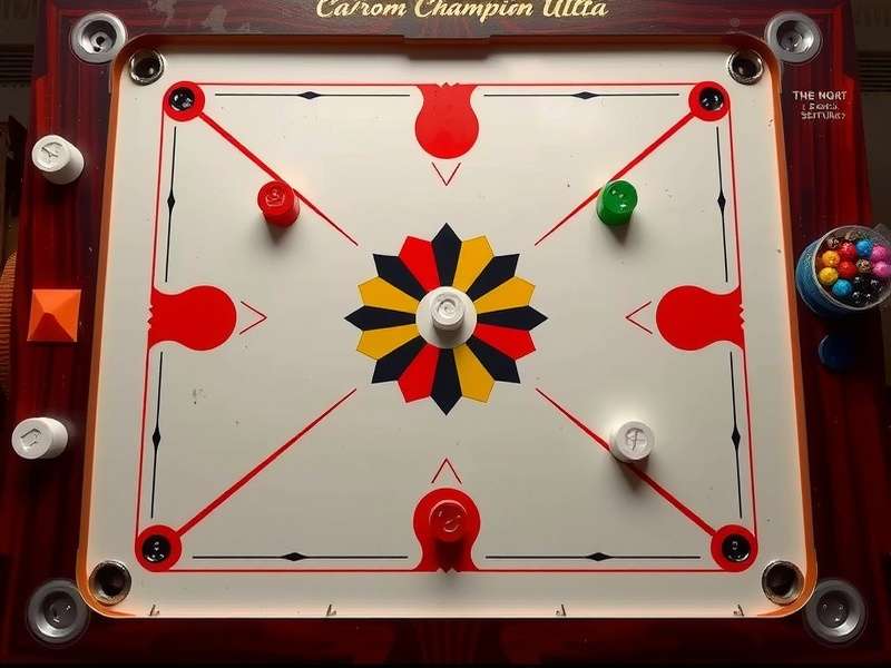 Initial Setup of Carrom Champion Ultra Carrom pieces arrangement at game start