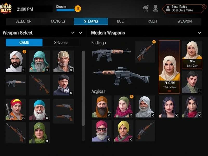 Character Selection in Bihar Battle Blitz Bihar Battle Blitz character roster showing diverse avatars