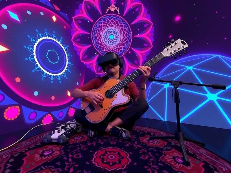 Immersive Sitar Playing in Virtual Reality Sitar Dreams VR gameplay showcasing virtual sitar playing