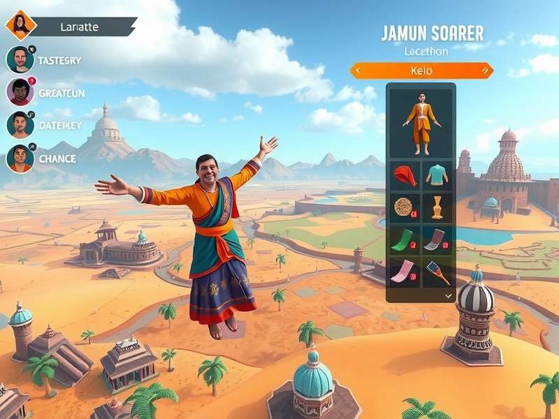 Jamun Soarer Character Customization Jamun Soarer character customization screen showing various traditional Indian outfits