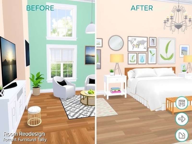 Room Redesign Rally 3D view and room navigation