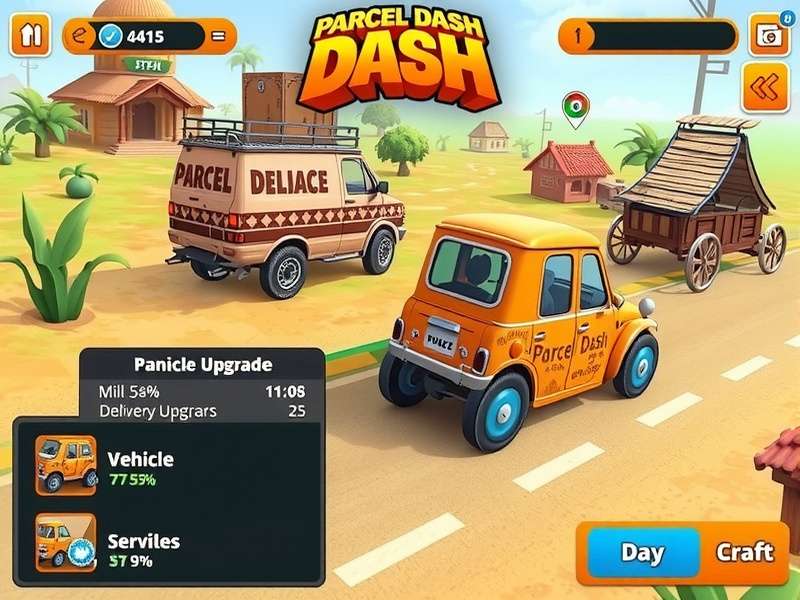 Parcel Dash Village map showing multiple delivery routes and village locations