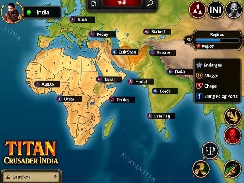 Titan Crusader India - Expansive Game World Titan Crusader India game world map showing diverse regions
