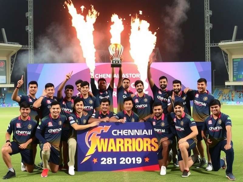 Chennai Warriors Victory Celebration Chennai Warriors team celebrating victory at a major tournament