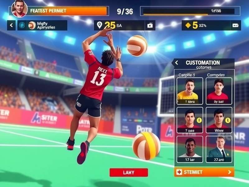 Mighty Volley Masters character customization options