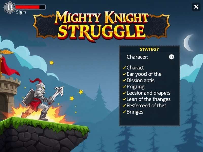 Mighty Knight Struggle Combat Scene Mighty Knight Struggle gameplay screenshot showing combat
