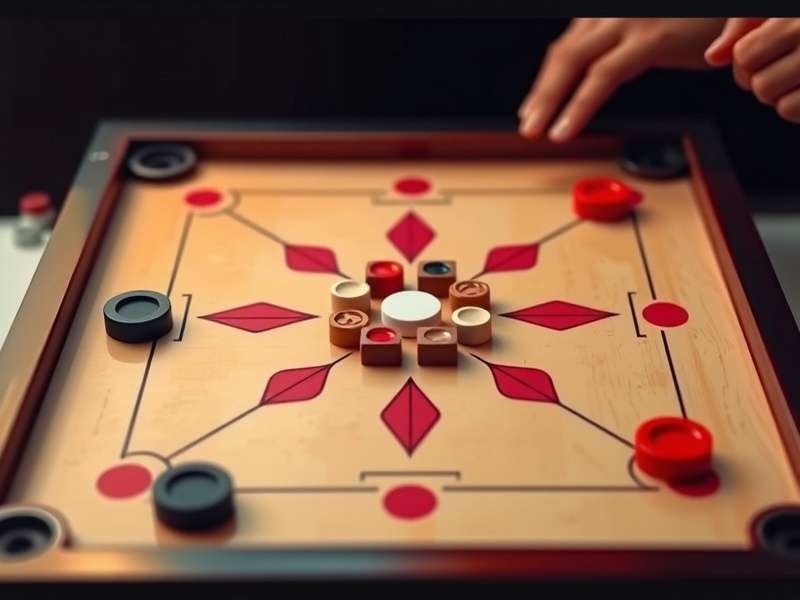Professional Carrom Champion Ultra Board Carrom Champion Ultra board setup with pieces