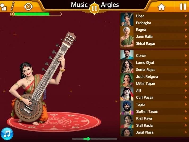 Character Selection in Sitar Heroic Strike Sitar Heroic Strike character selection screen with diverse avatars