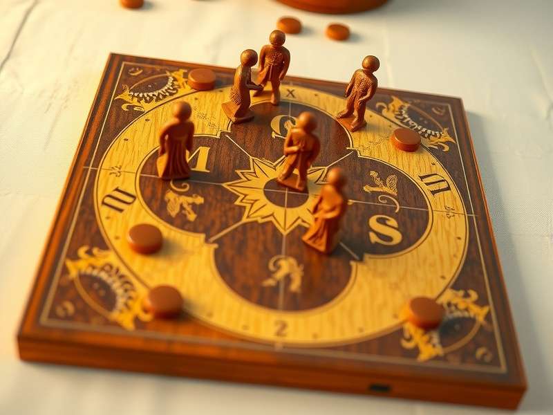 Traditional Kerala Canal Prodigy game board with pieces