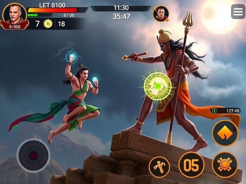 Shiva S Divine Adventure gameplay screenshot showing Lord Shiva in combat