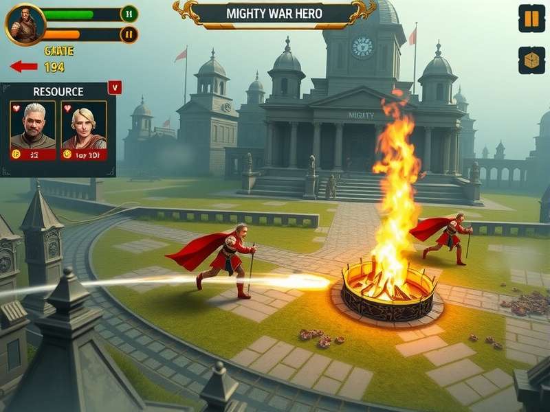 Mighty War Hero Battle Scene Mighty War Hero gameplay screenshot showing battle scene