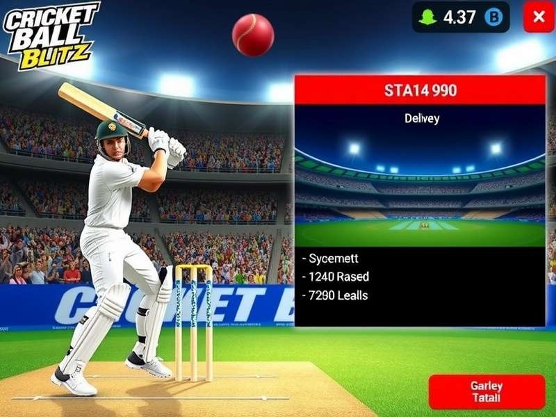 Cricket Ball Blitz bowling interface with delivery options