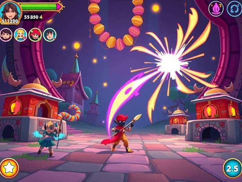 Spectacular visual effects in Holi Magic Clash Holi Magic Clash special effects and colorful explosions