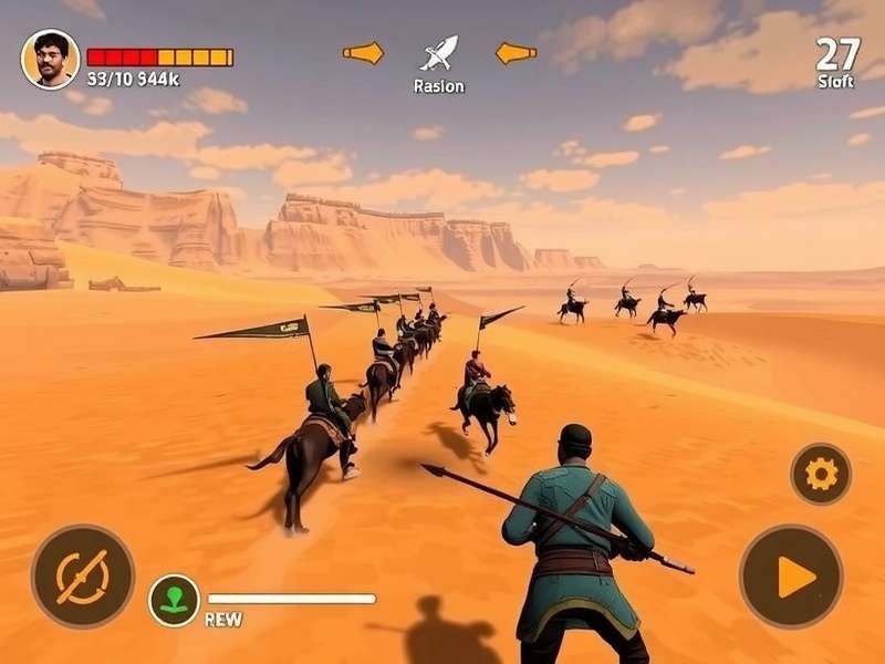 Rajasthan Desert Raiders gameplay screenshot showing desert landscape