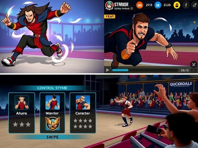 Quick Roll Warrior esports tournament scene with excited audience