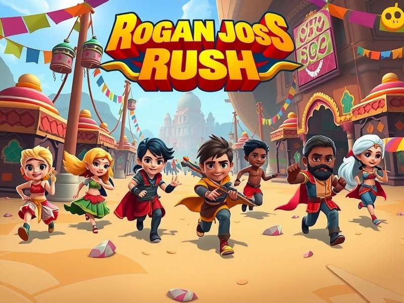 Rogan Josh Rush gameplay screenshot showing vibrant Indian-inspired environments