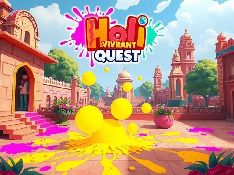 Holi Vibrant Quest gameplay showing colorful celebration
