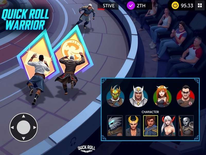 Quick Roll Warrior character selection screen showing diverse warriors