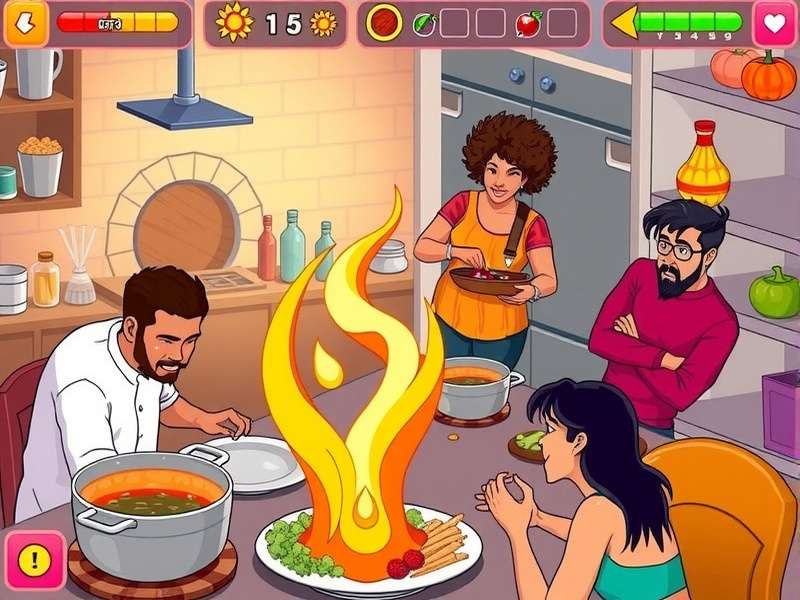 Bhaji Frenzy Gameplay Interface Bhaji Frenzy gameplay screenshot showing cooking interface