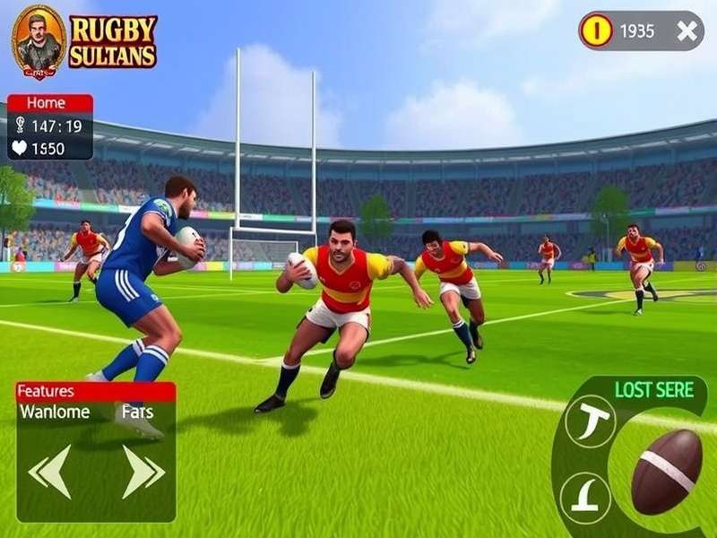 Rugby Sultans India Gameplay Rugby Sultans India gameplay screenshot showing realistic rugby action