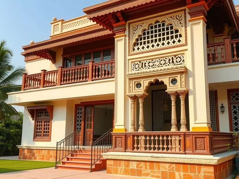 Work in progress Indian villa makeover showing traditional craftsmanship