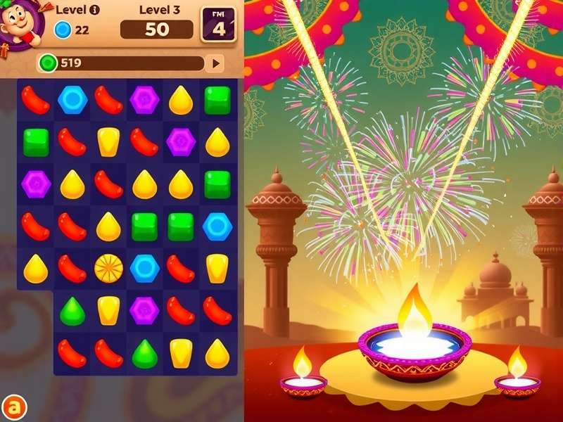 India Sugar Rush Adventure level selection screen showing various Indian festival themes