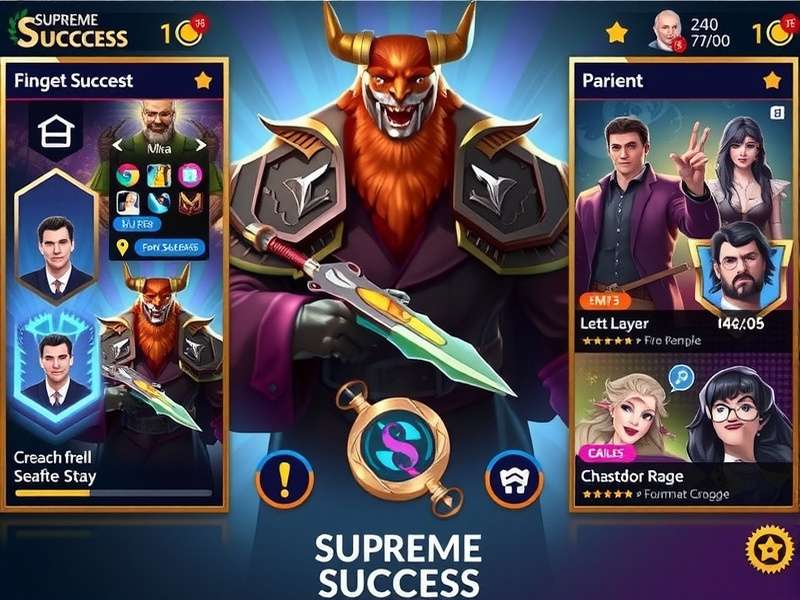 Supreme Success feature showcase highlighting game mechanics