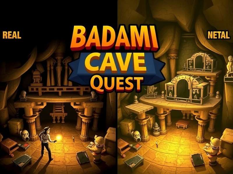 Badami Cave Quest - Historical Accuracy Comparison Comparison between real Badami caves and game recreation